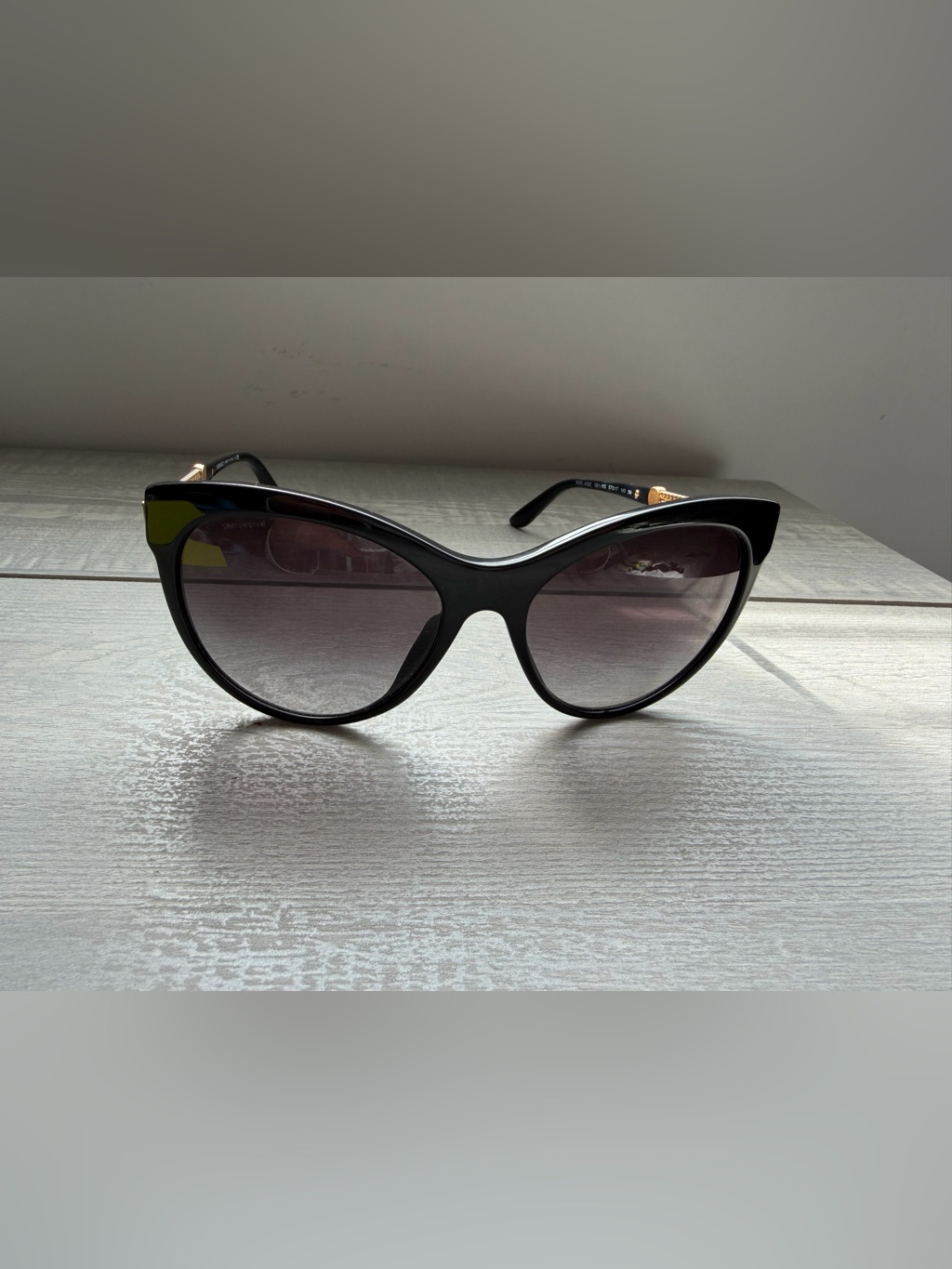Versace Black Cat-Eye Sunglasses With Gradient Lenses